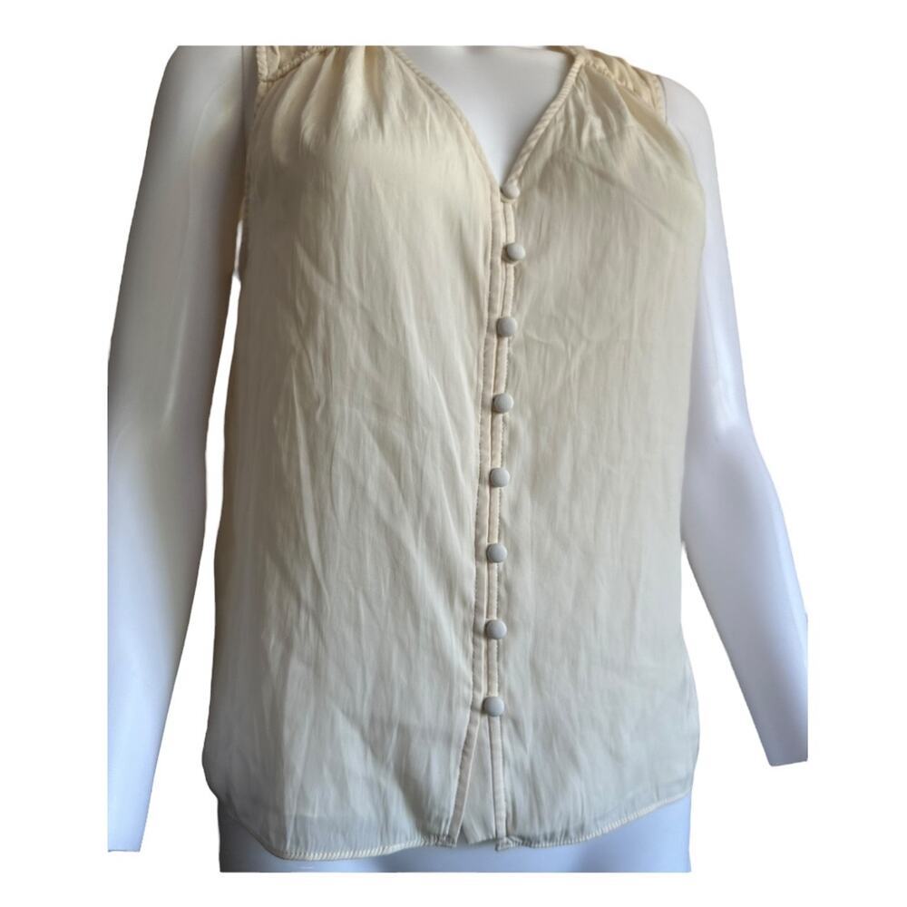 Evereve Ivory Mea Satin Gathered Tank NWT size medium - Picture 3 of 7